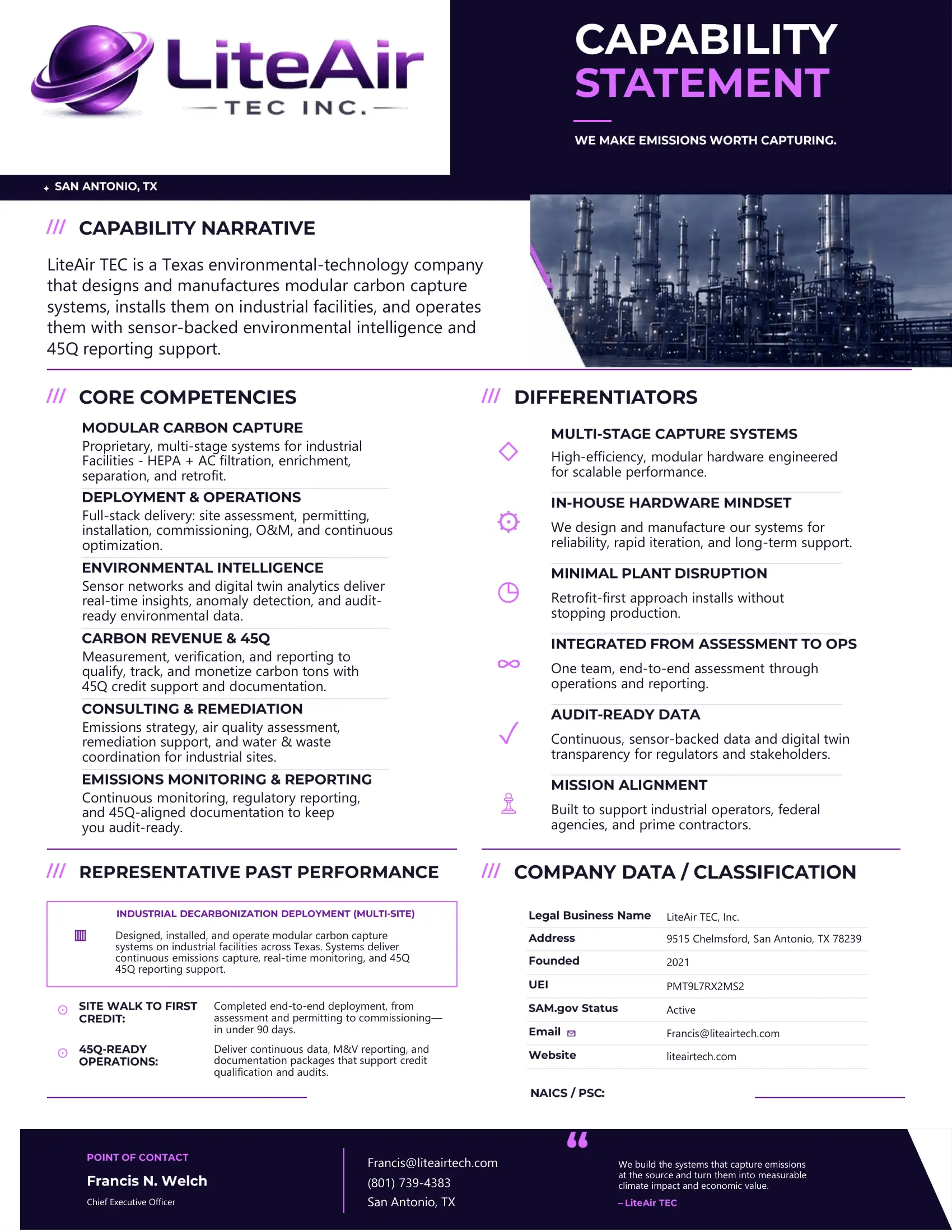 LiteAir TEC Inc capability statement
