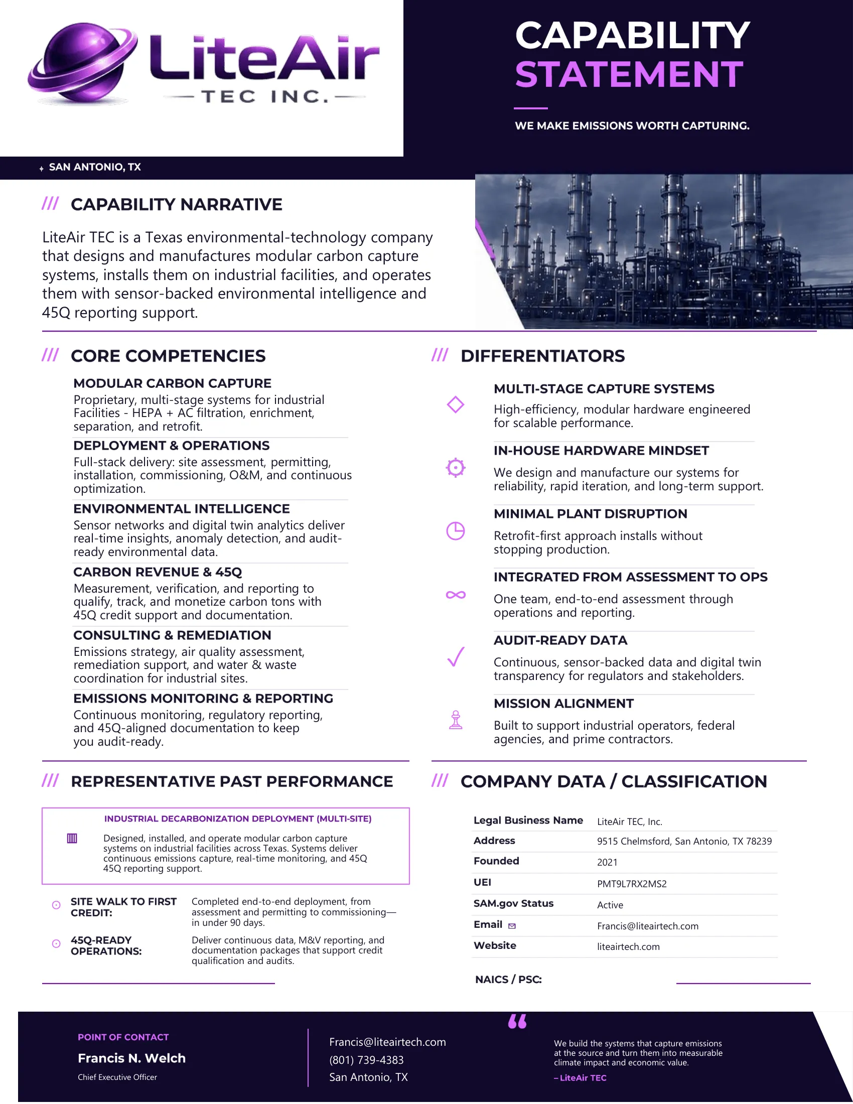 LiteAir TEC Inc capability statement